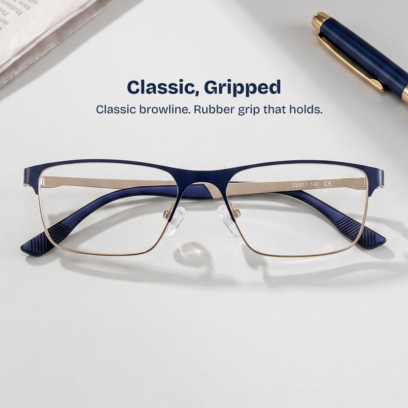 Kellen Blue Browline Glasses
