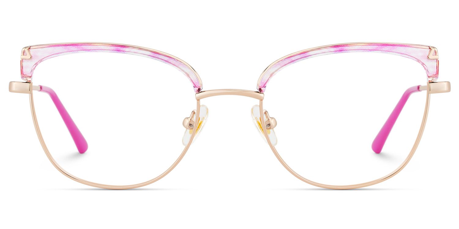 Beau Eyeglasses in Cat eye Pink Gold Frame | Zeelool1