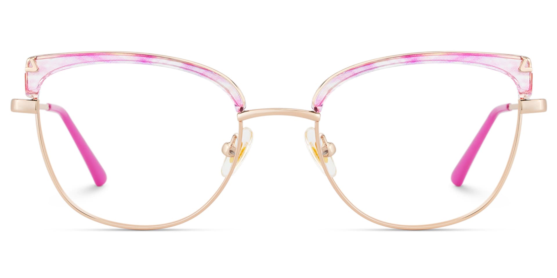 Beau Eyeglasses in Cat eye Pink Gold Frame | Zeelool1