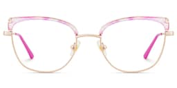Beau Cat eye Pink Gold Glasses1