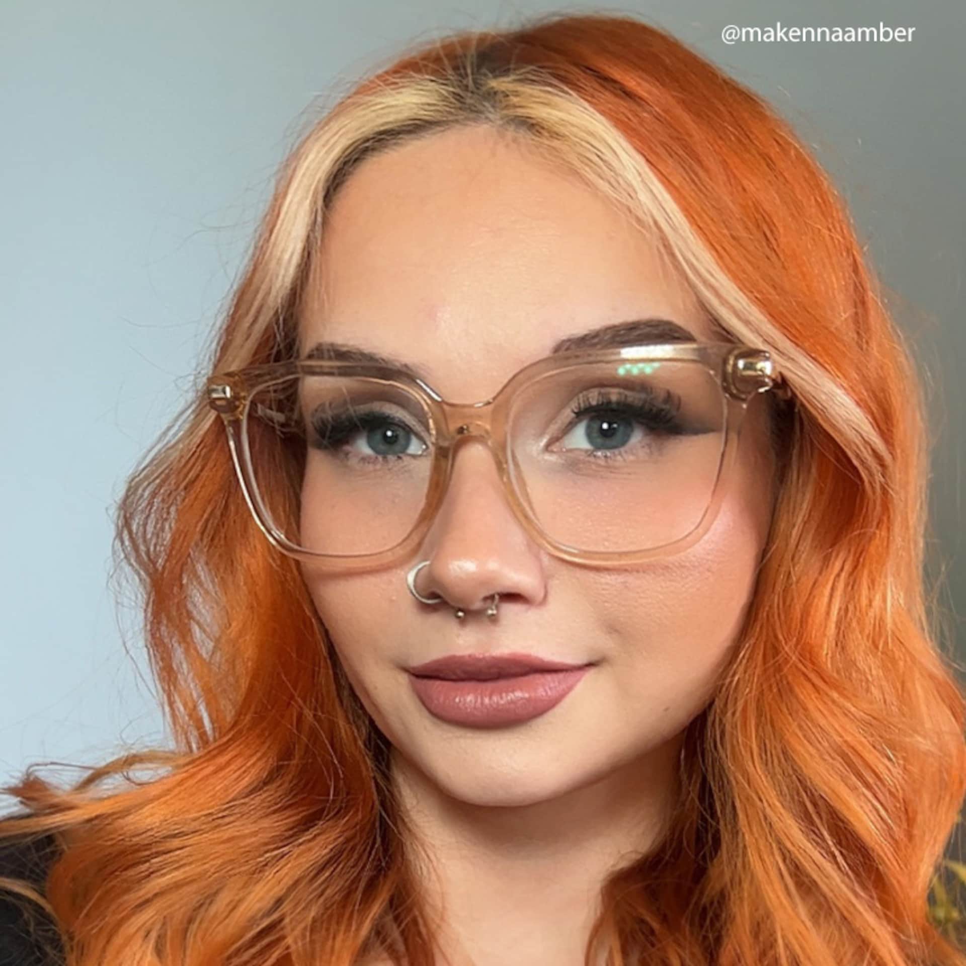 Jacqui Square Champagne Eyeglasses and Crystal Frame7