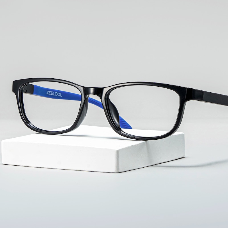 Robin Rectangle Black Blue Frame Eyeglasses for Pre-tweens0