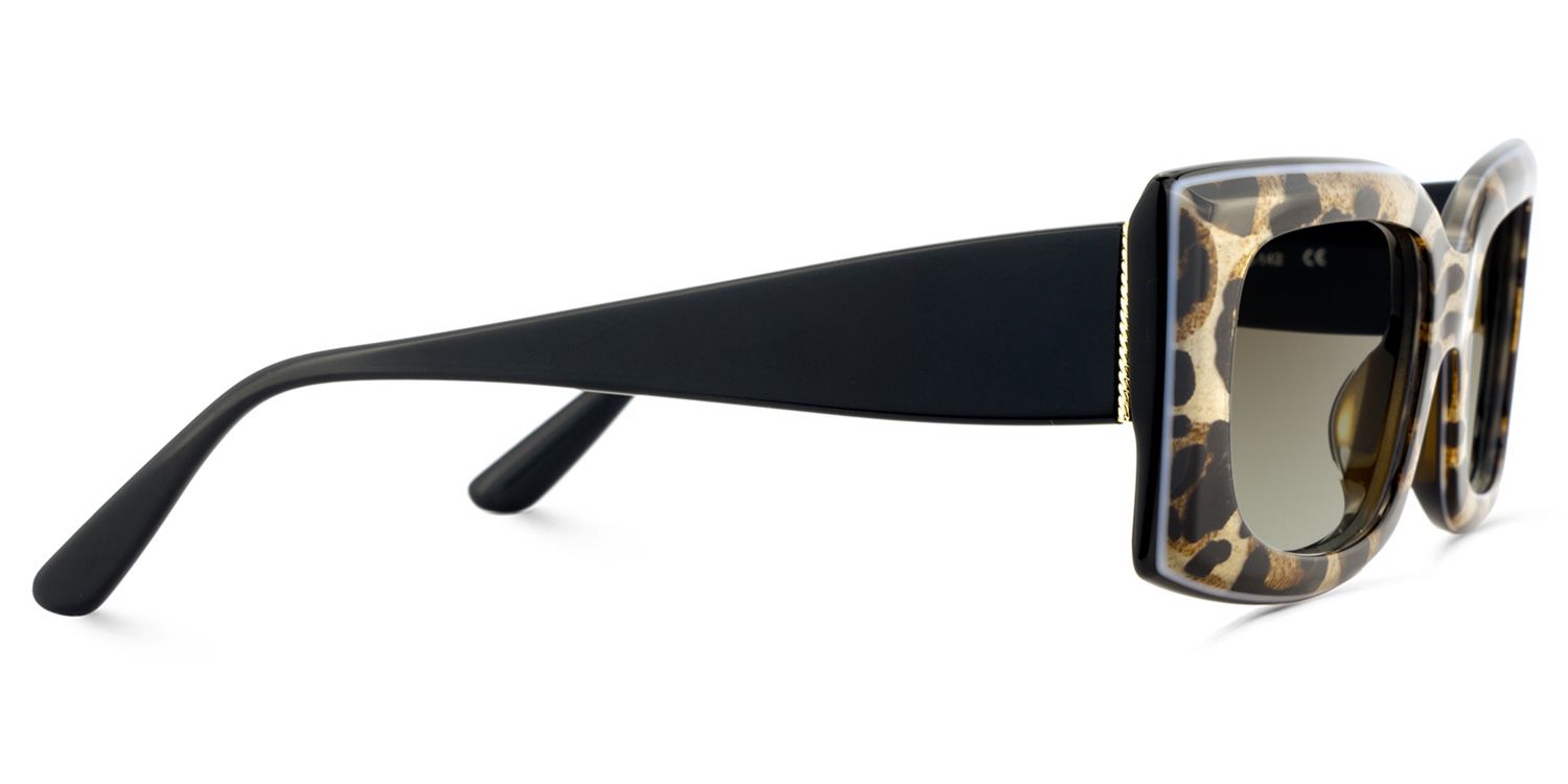 Orduno Brown Leopard Rectangle Shape Eyeglasses | Zeelool3