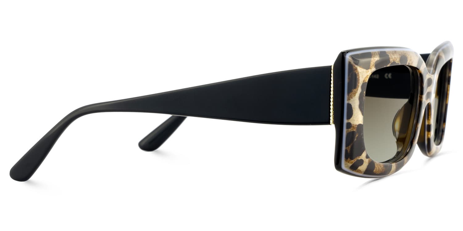 Orduno Rectangle Brown Leopard Sunglasses3