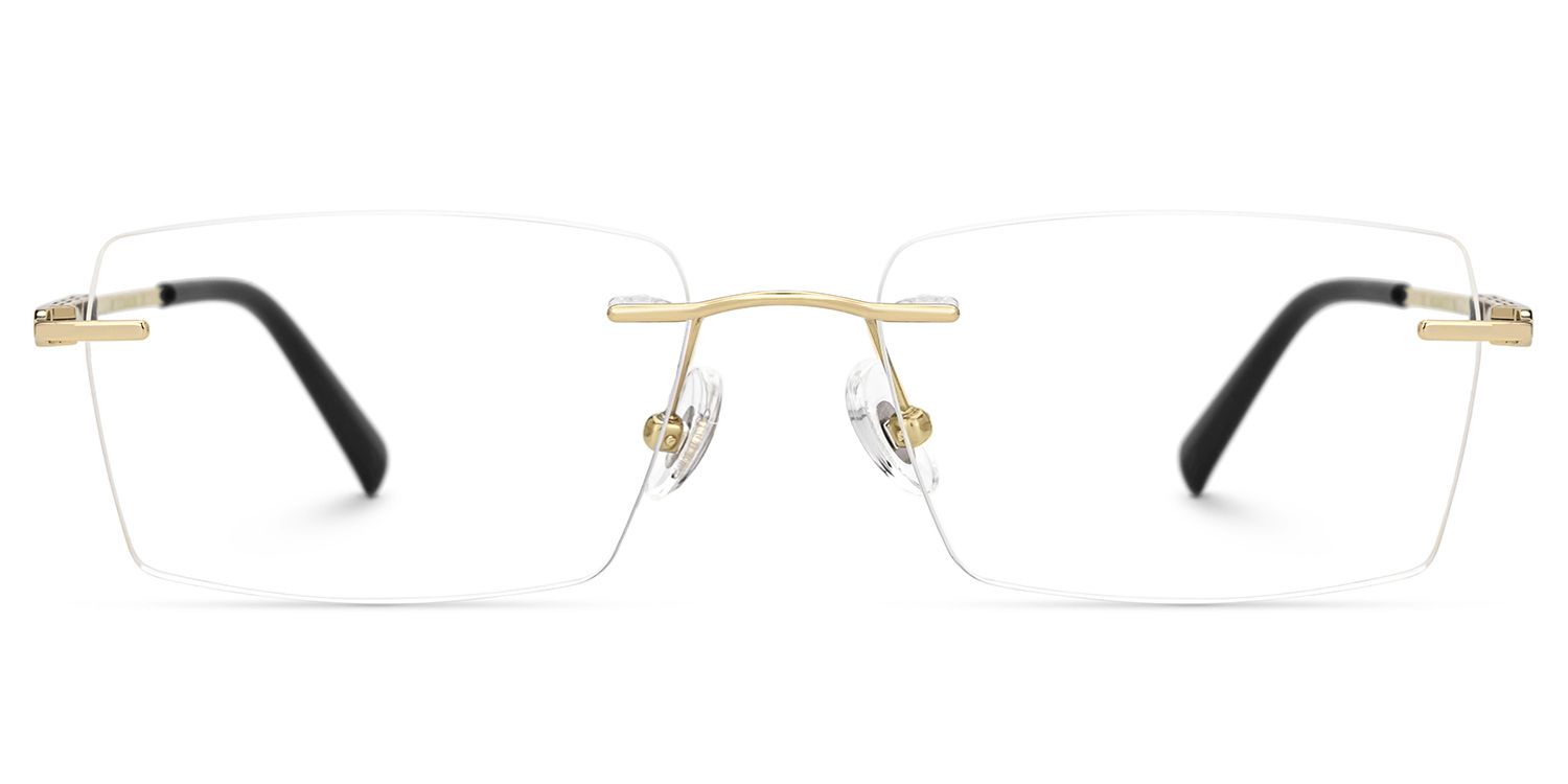 Dinny Rectangle Gold Frame Glasses | Zeelool0