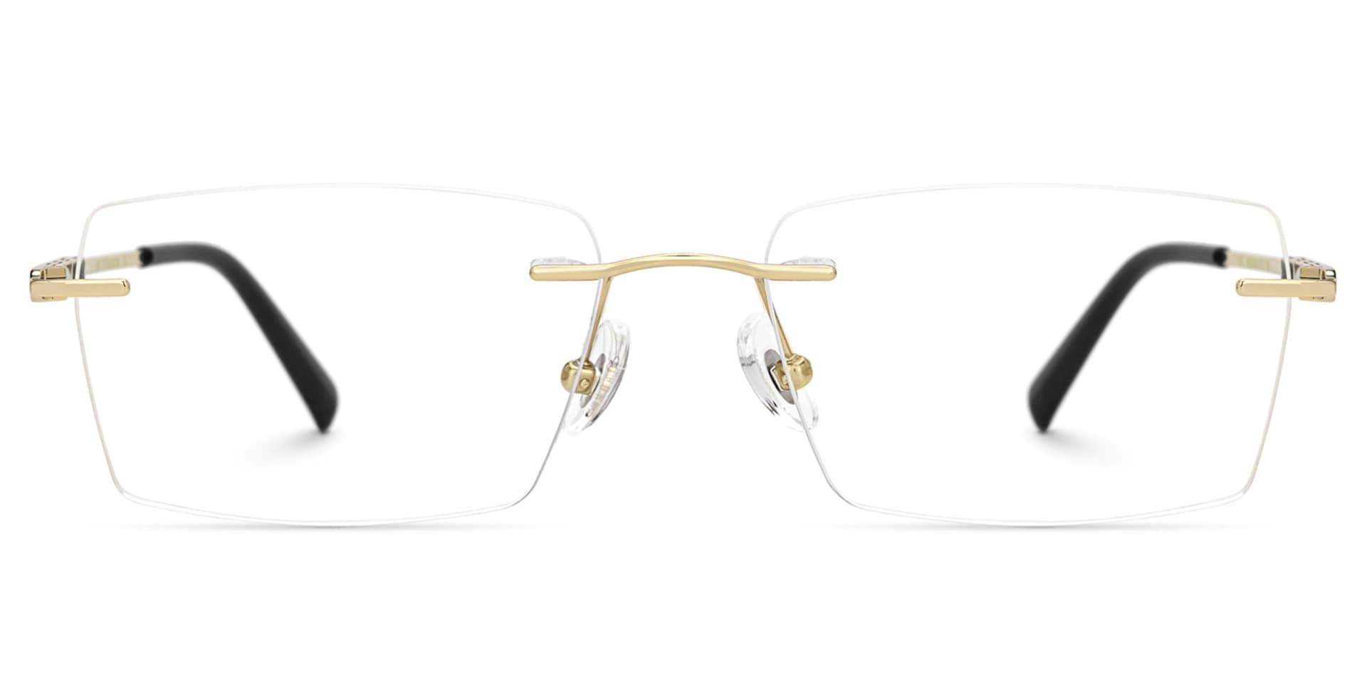 Dinny Rectangle Gold Frame Glasses | Zeelool0