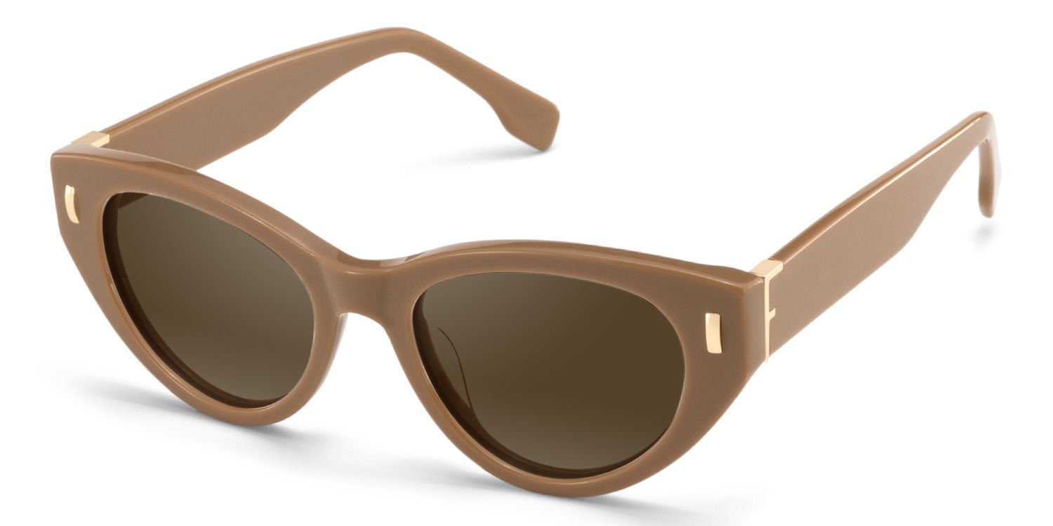 Azura Brown Cat Eye Polarized Sunglasses Online | Zeelool2