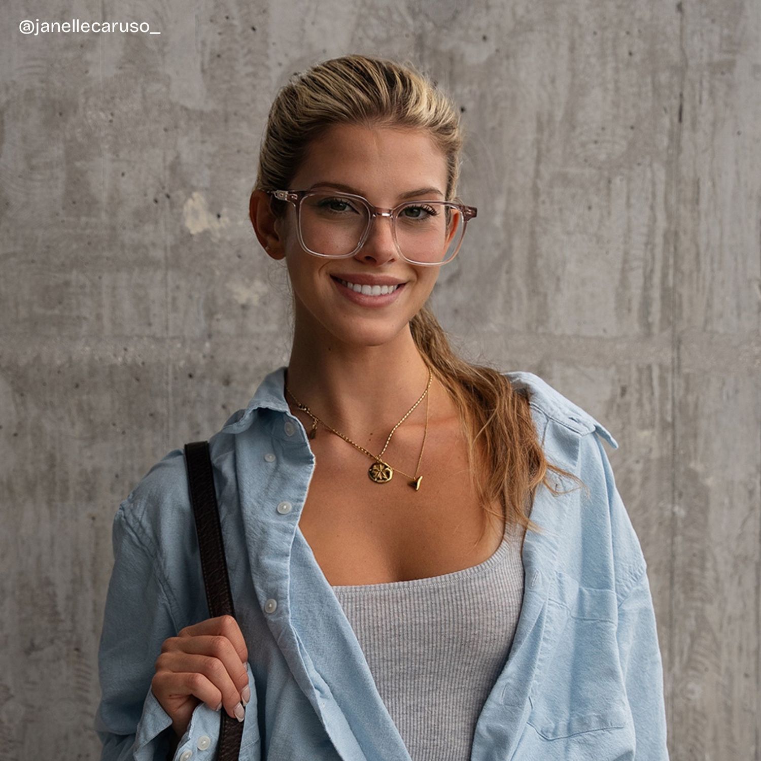 Chloe Pink Square Prescription Glasses for Women | ZEELOOL
