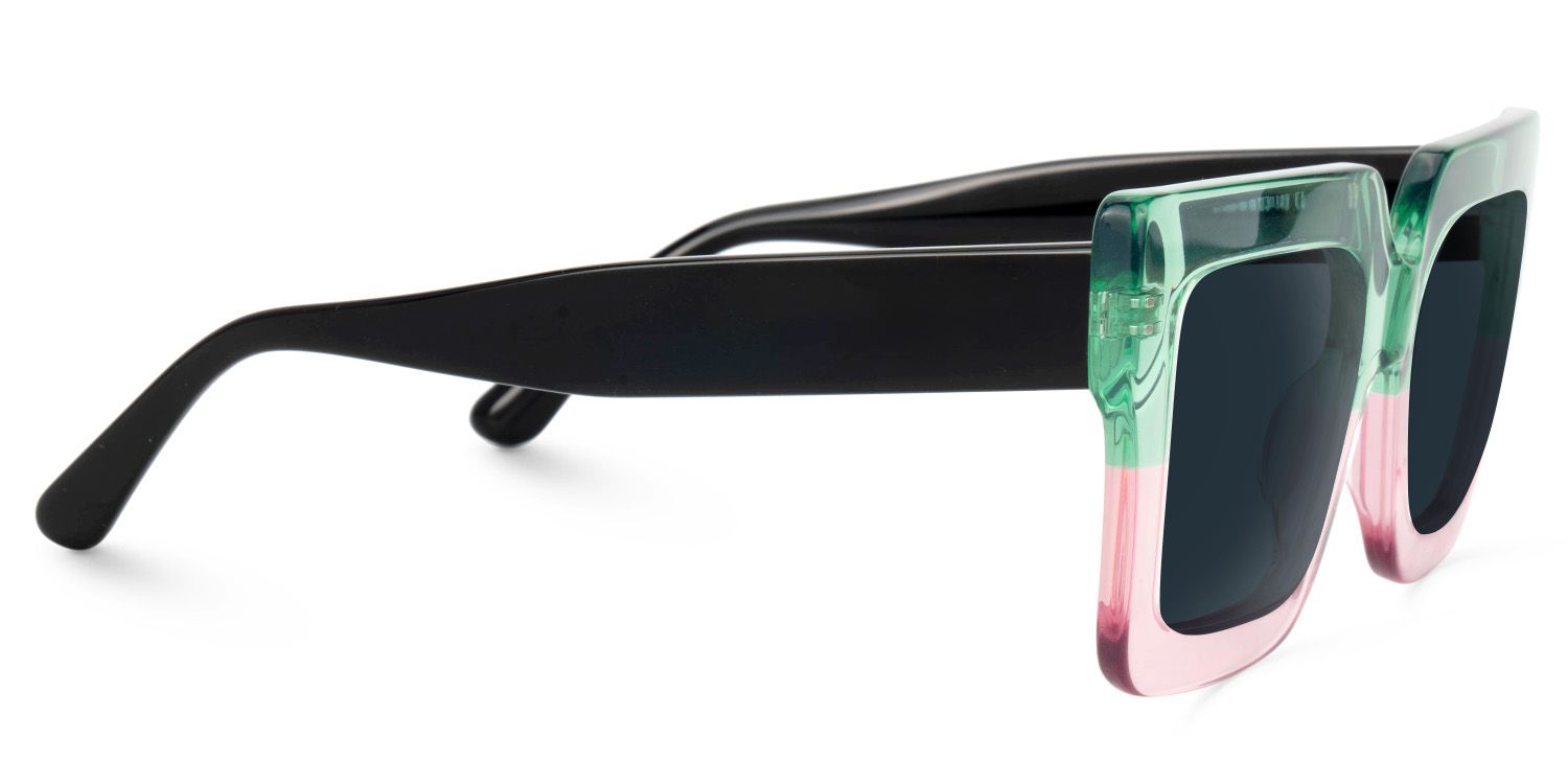 Brandon Square Green-Pink Sunglasses | Zeelool Glasses2