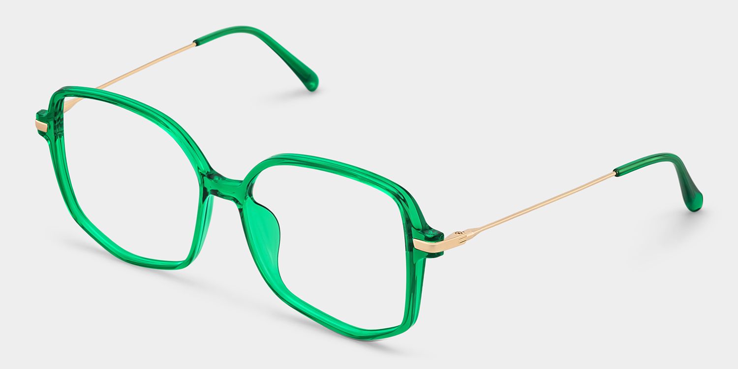 Payton Geometric Dark-Green Glasses | Zeelool Glasses2