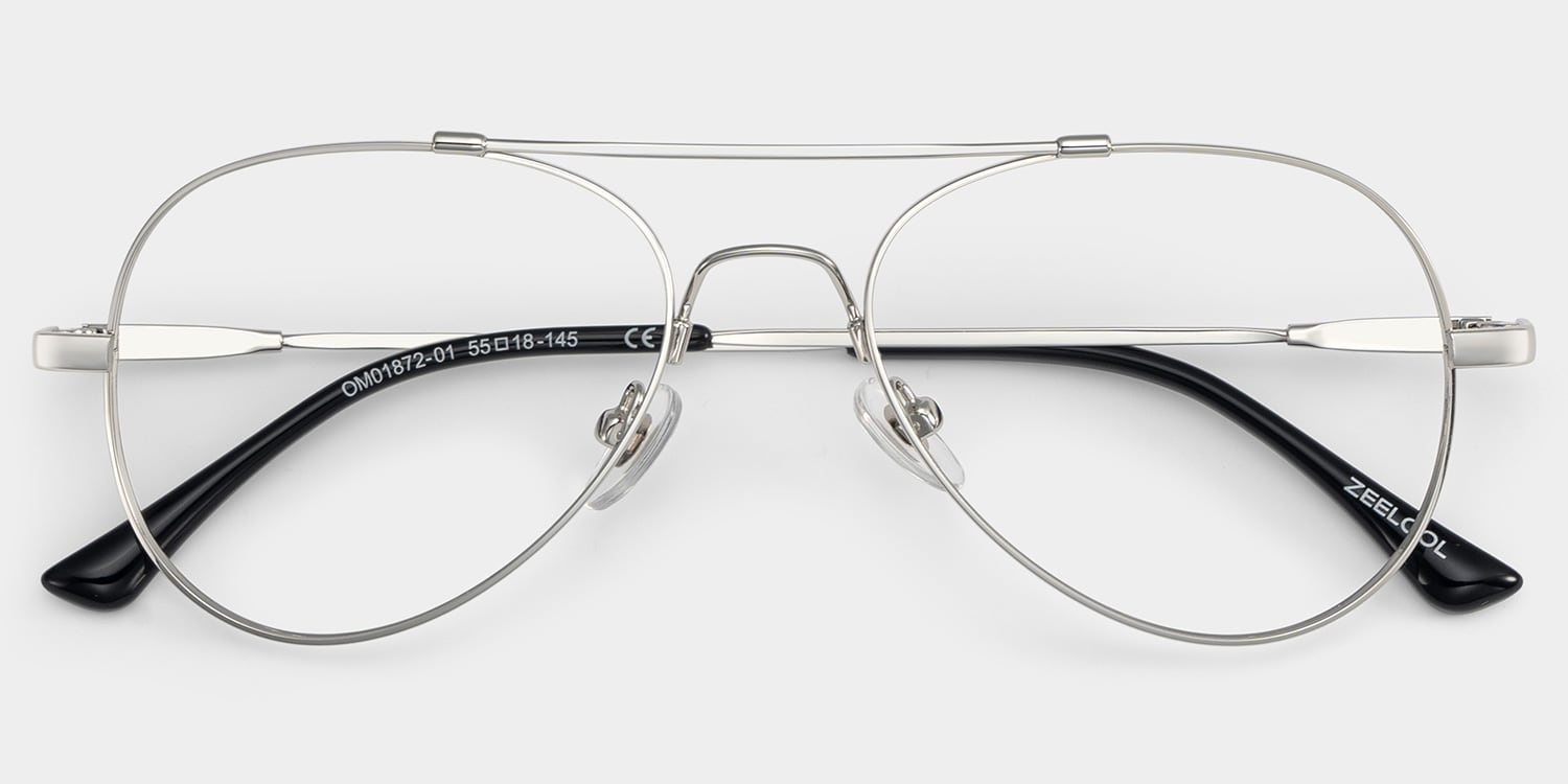 Aviator Silver Glasses | Zeelool Glasses