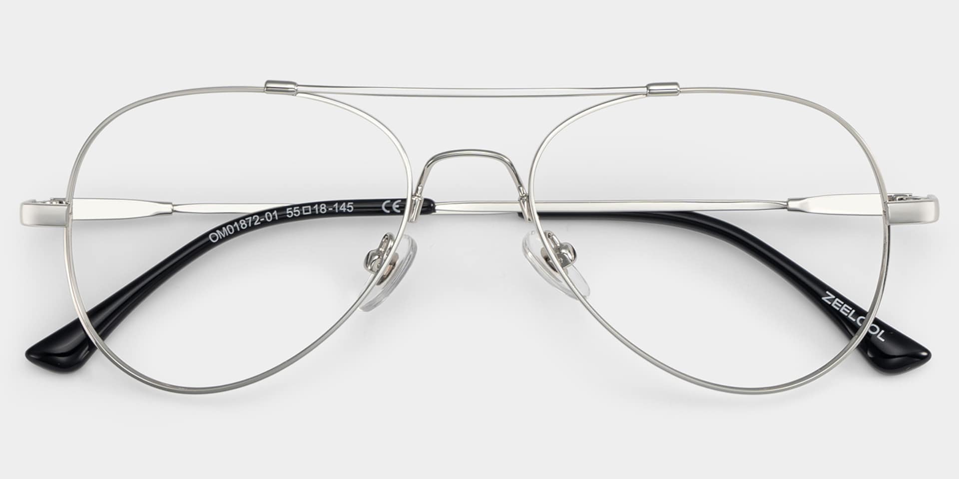 Aviator Silver Glasses | Zeelool Glasses1