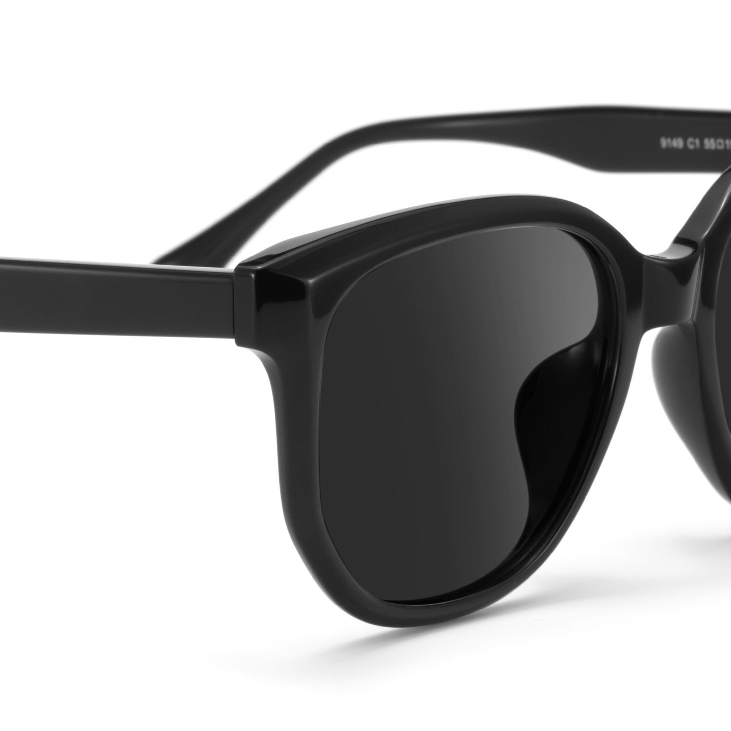 Mirage Black Geometric Polarized Sunglasses for Driving | ZEELOOL4