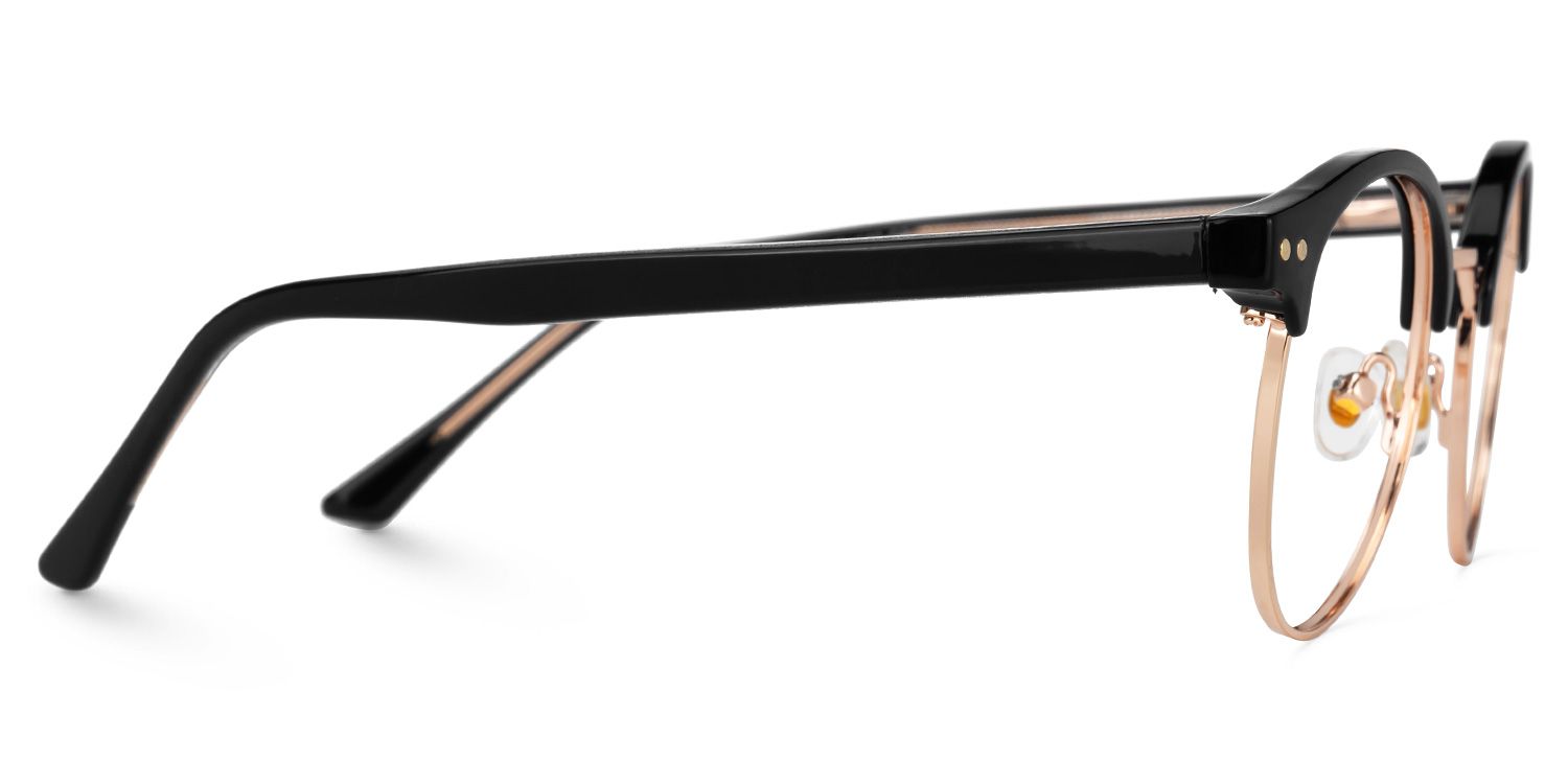 Lekka Browline Black Eyeglasses with Mixed Materials -Zeelool2