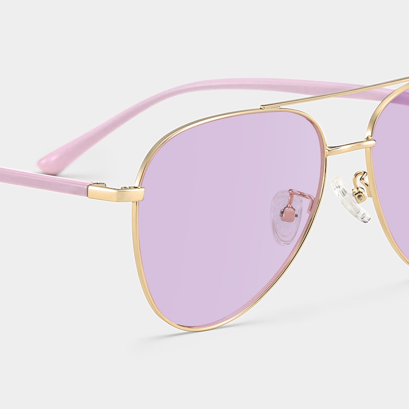Paige Aviator Rose-Gold Glasses | Zeelool Glasses4