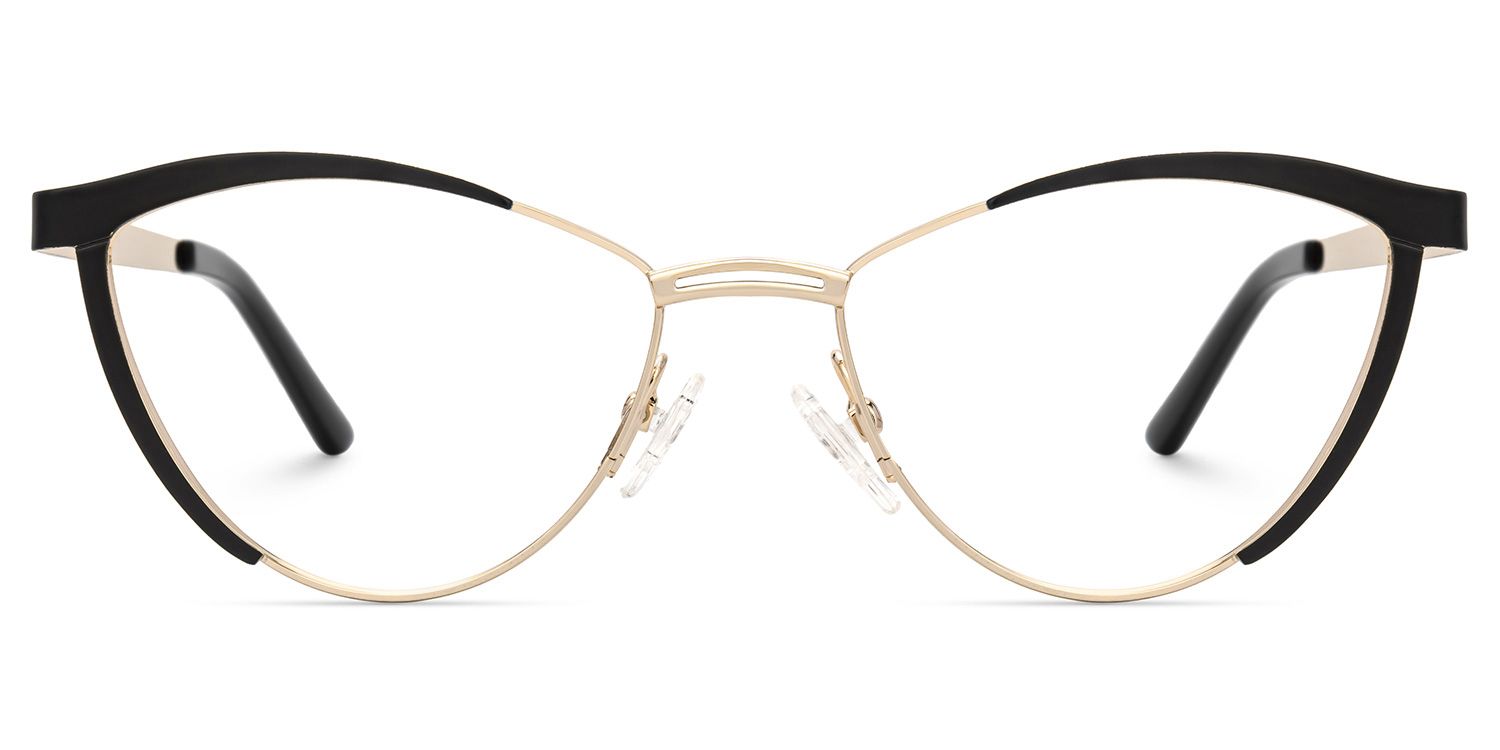 Sydney Cat Eye Metal  Black Frame Glasses | Zeelool0