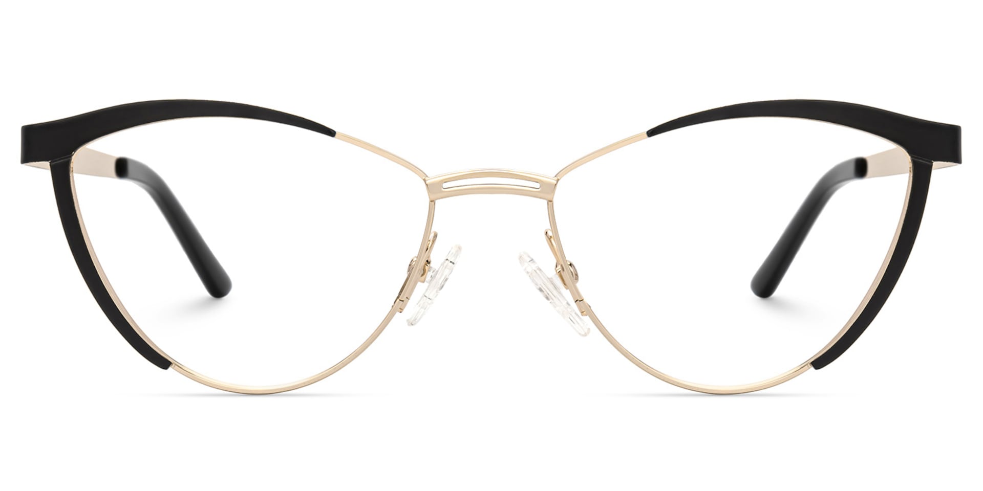 Sydney Cat Eye Metal  Black Frame Glasses | Zeelool0