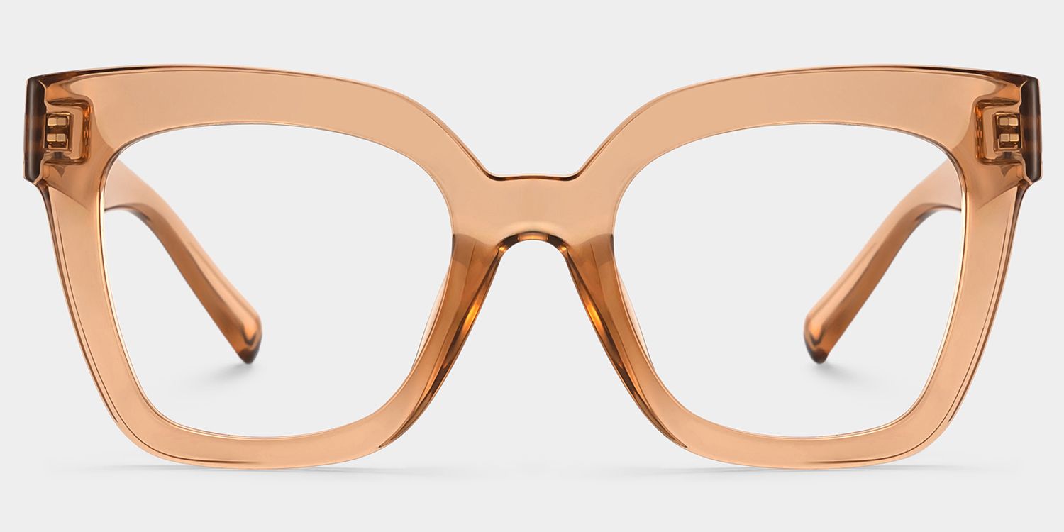 Malcolm Square Clear Beige Frame Glasses | Zeelool0