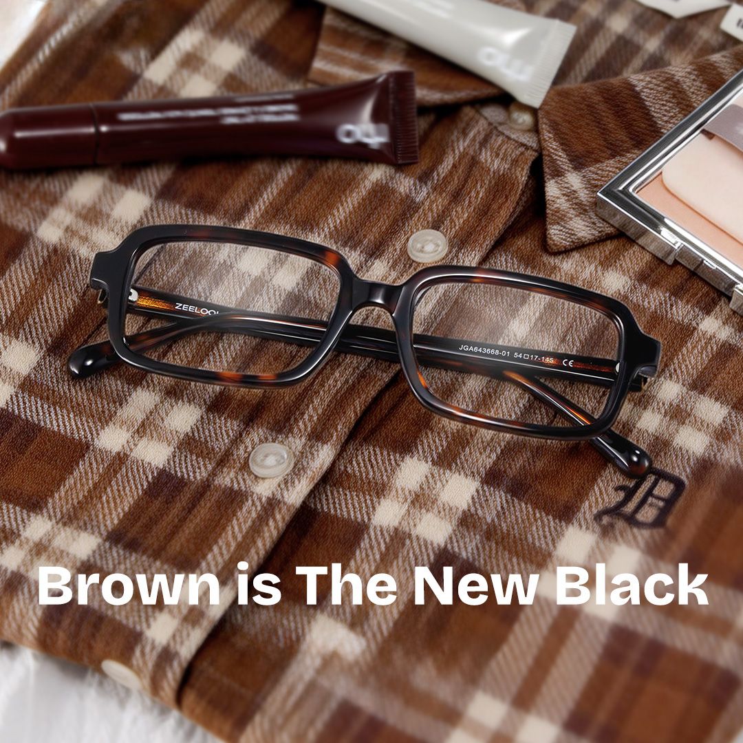 Danielle Matte Brown Tortoise Rectangle Glasses | ZEELOOL