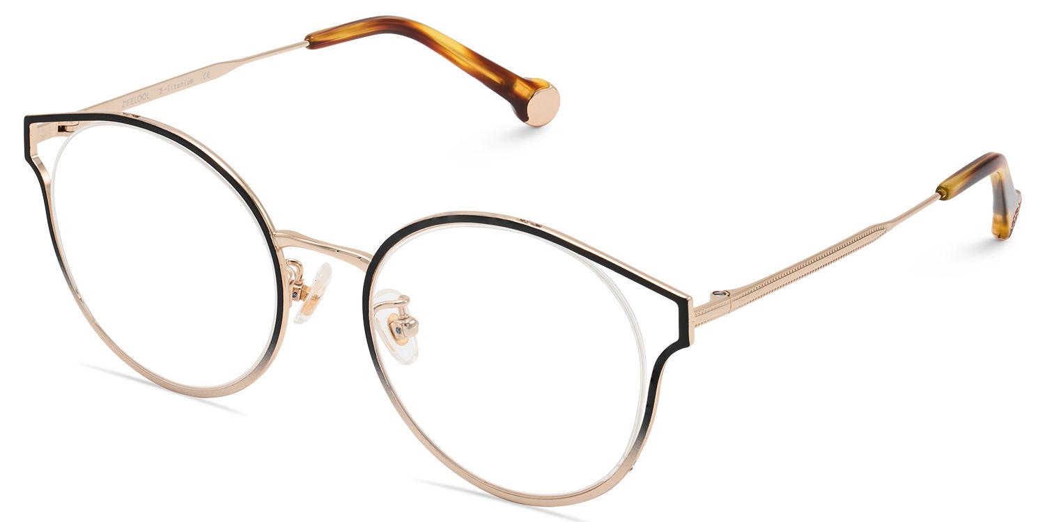 Semi Circle Glasses With Black Gradient Gold1