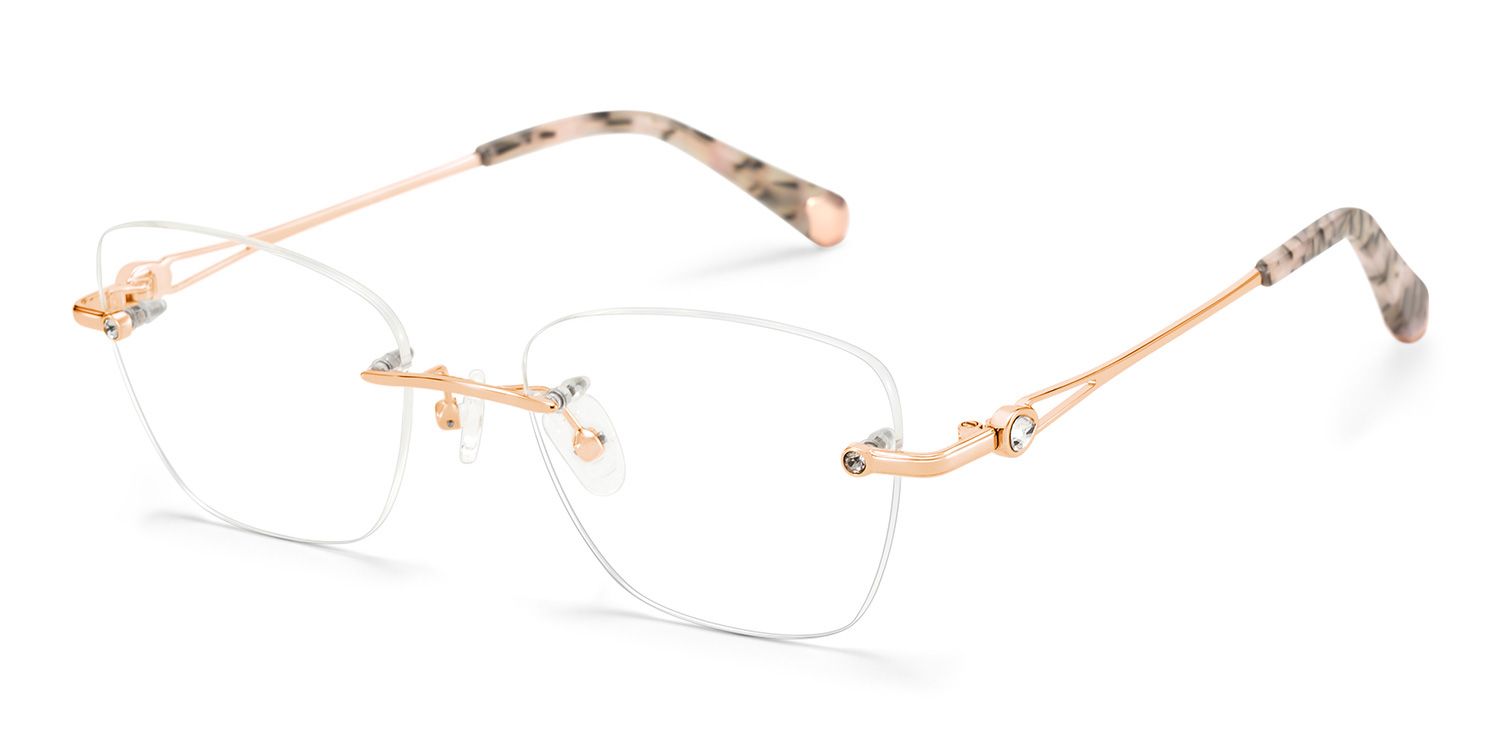 Rectangle Rose Gold Eyeglasses- Seth Metal Frame Glasses7