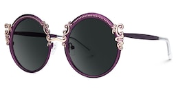 Nelida Round Purple Glasses1