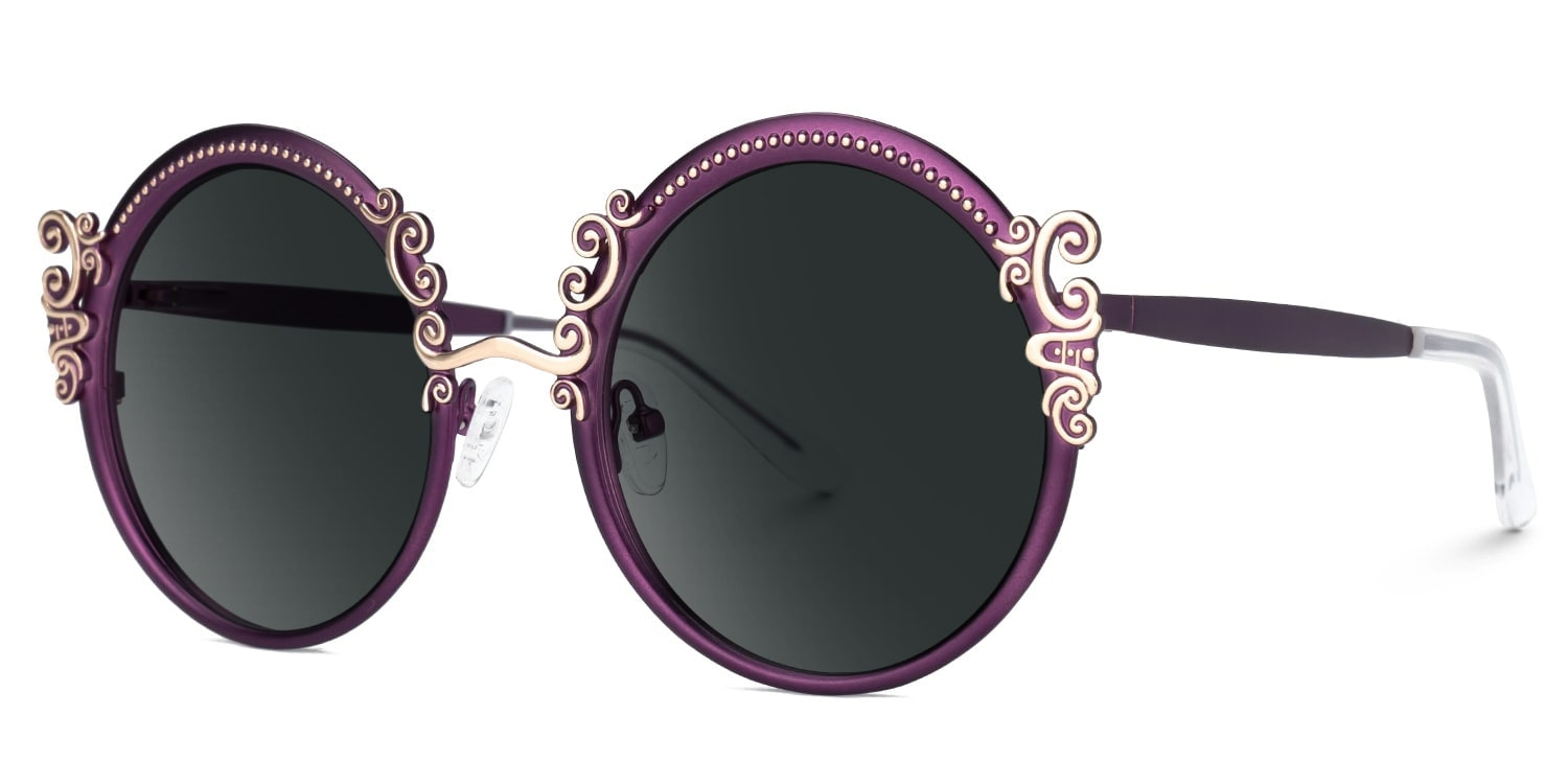 Nelida Round Purple Glasses
