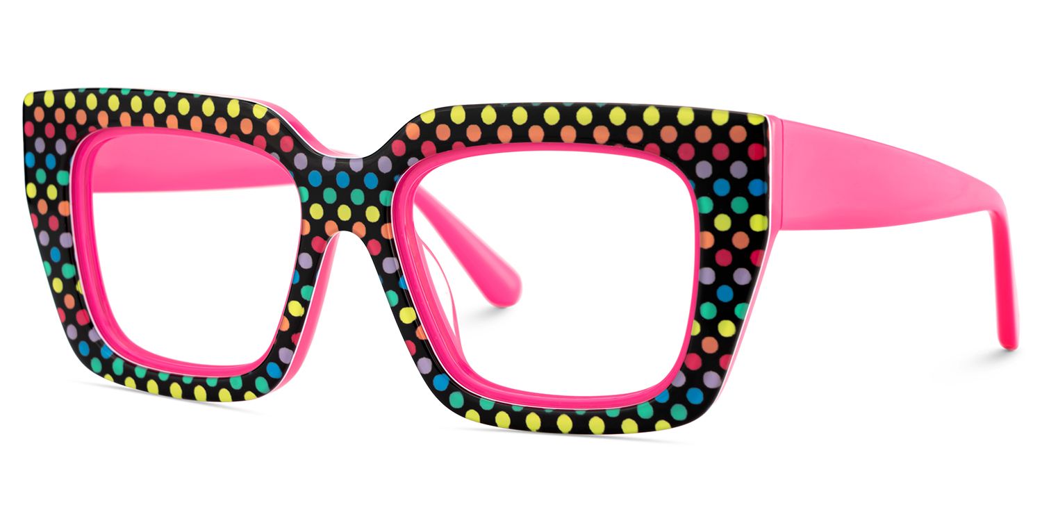 Kent Acetate Rainbow Frame Glasses with Square Shape | Zeelool4