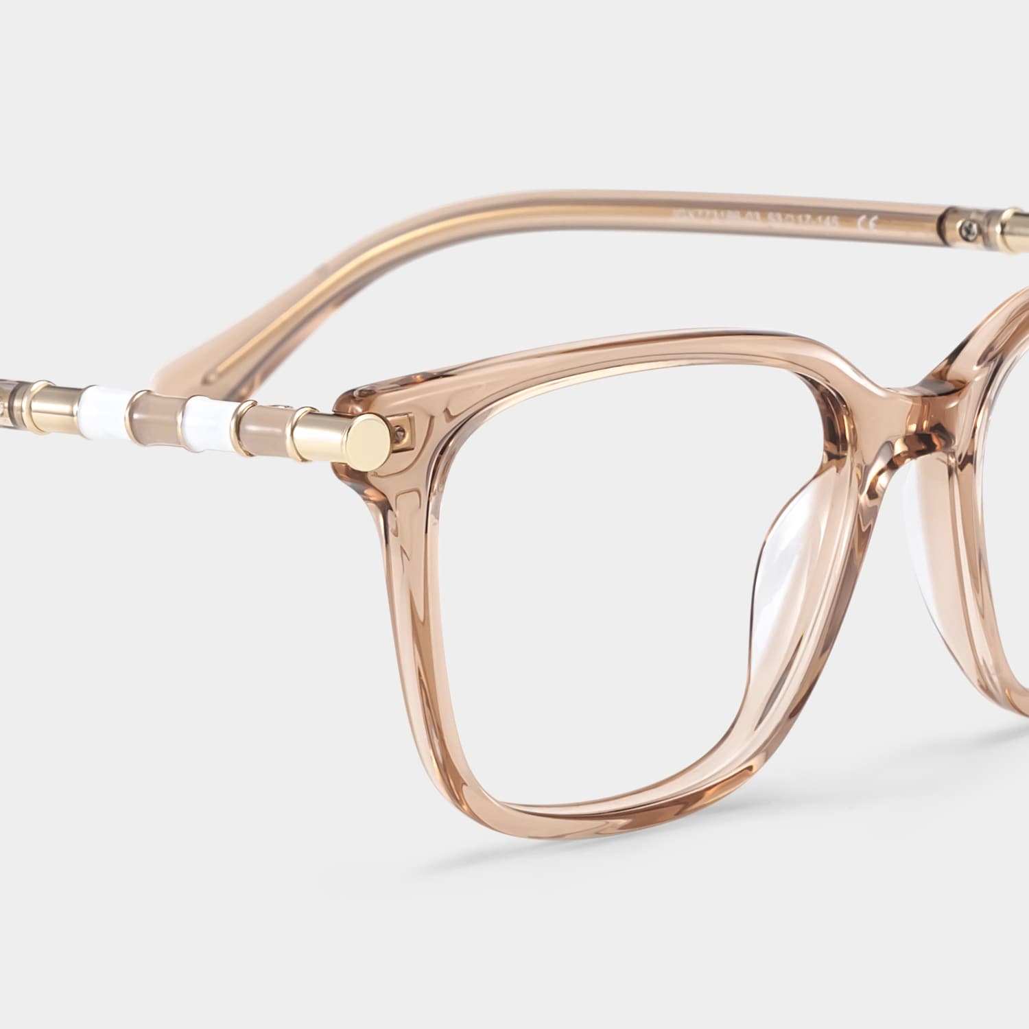 ジゼルSサイズ Delilah Square Champagne Frame Eyeglasses for Women| ZEELOOL