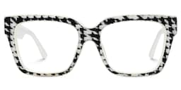 Juliane Rectangle Black White Glasses0