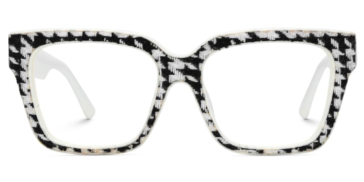 Juliane Rectangle Black White Glasses