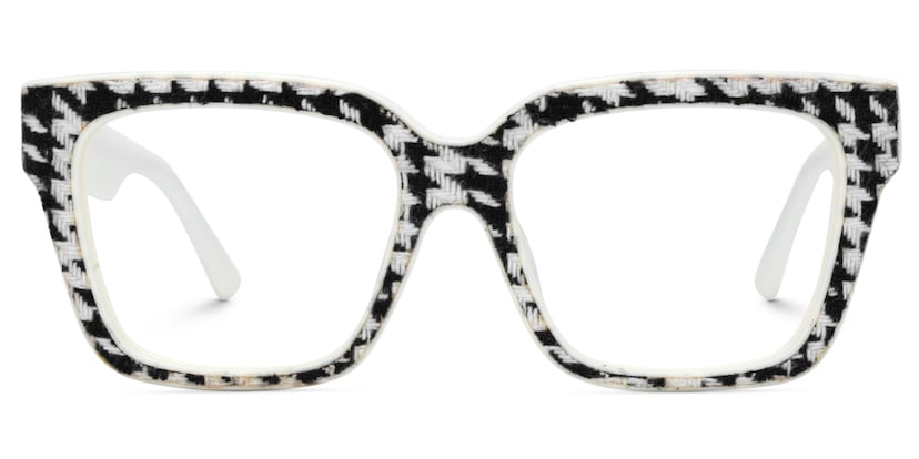 Juliane Rectangle Black White Glasses