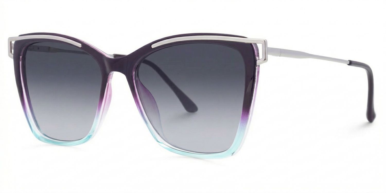 Krystle Square Purple-Blue Sunglasses for Women & Men | ZEELOOL1