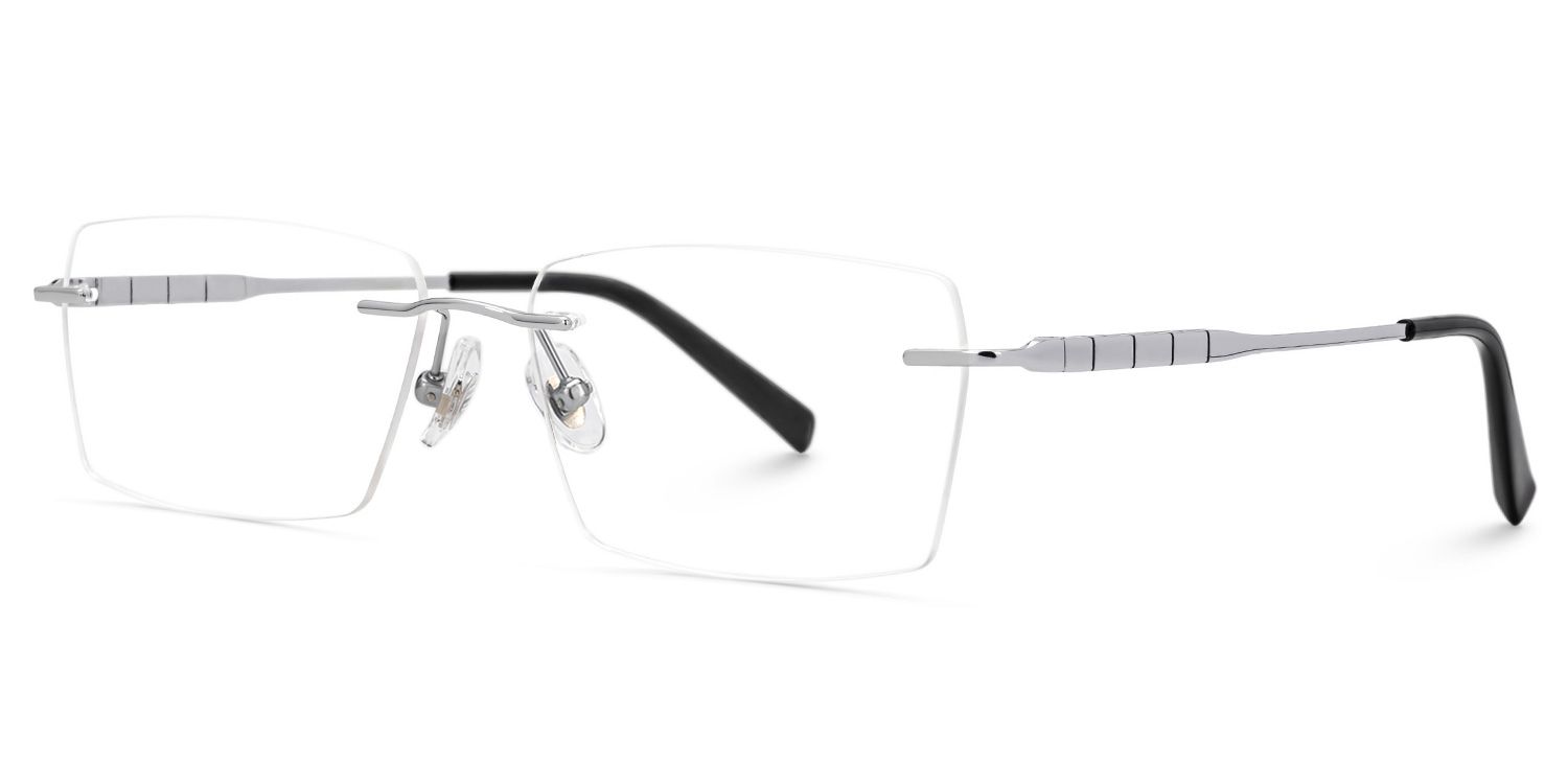 Dinny Rectangle Silver Frame Glasses | Zeelool1