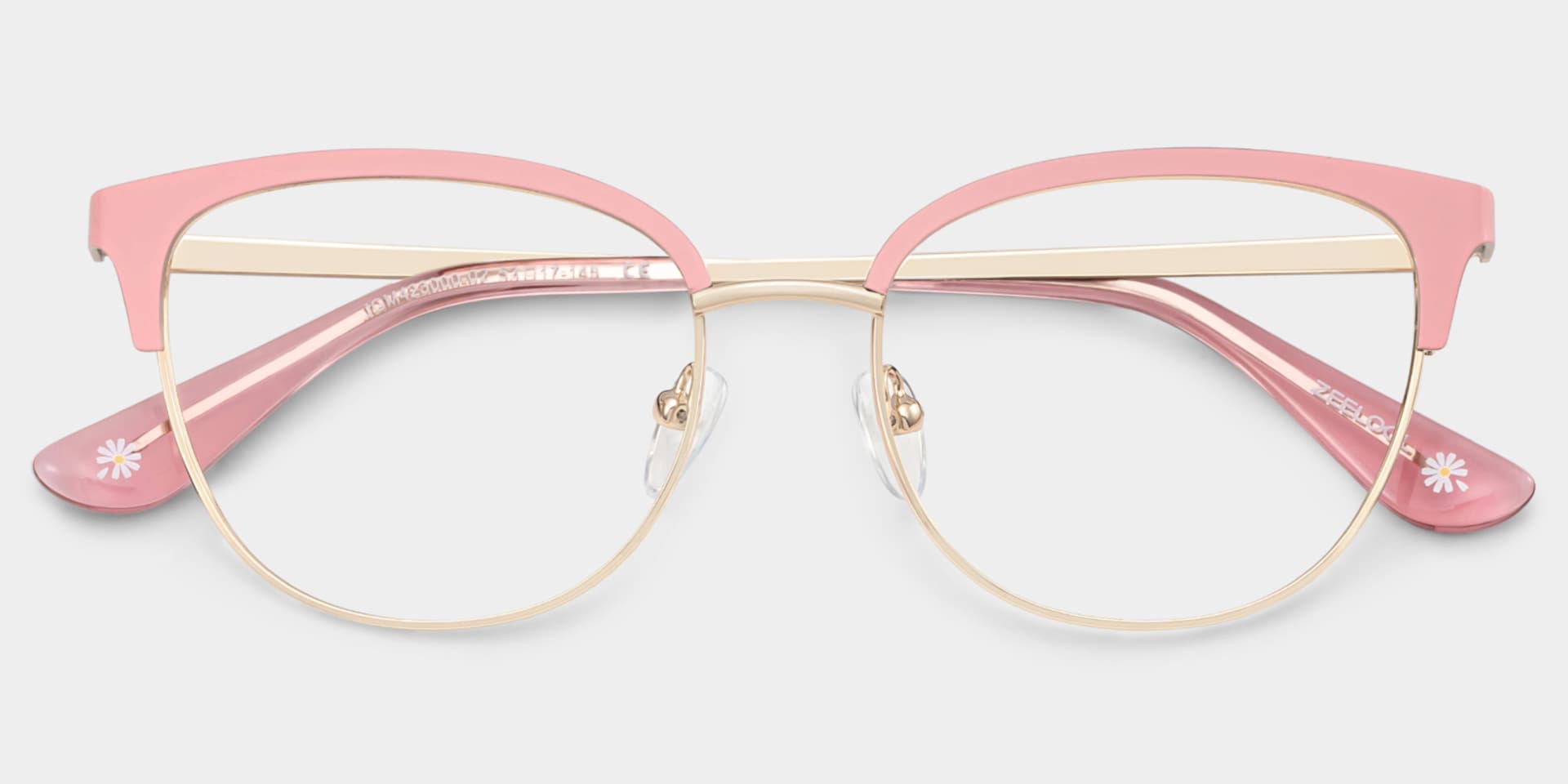 Lacey Pink Matte Frame Glasses with Browline Frame Online | ZEELOOL2