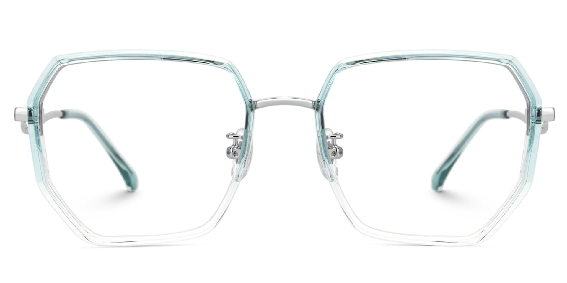 Javonia Blue Geometric Frame Glasses Online | Zeelool Optical0