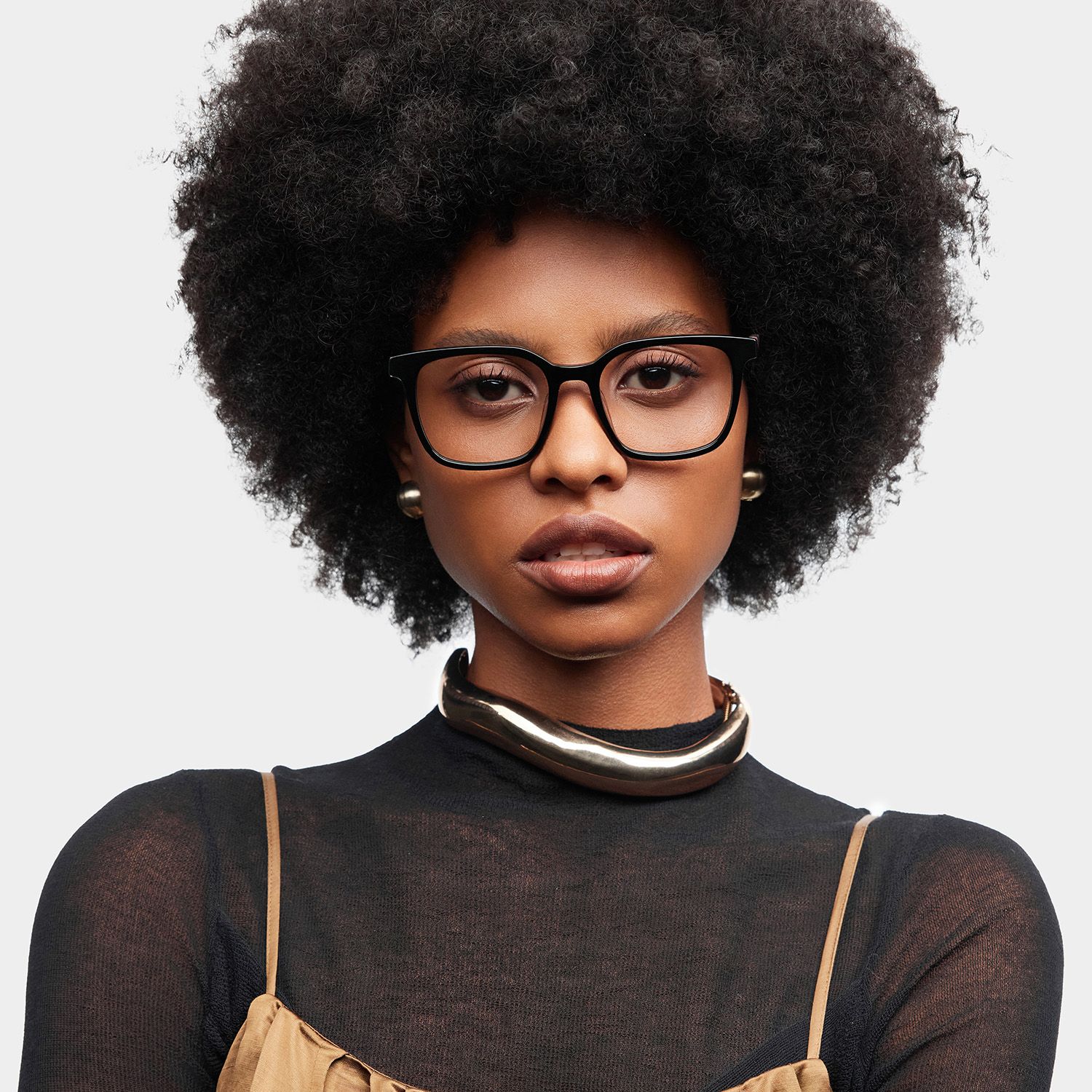 Freya Black Frame Glasses with Square Frame Online | ZEELOOL