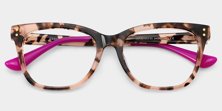 Vivienne Rectangle Pink Glasses