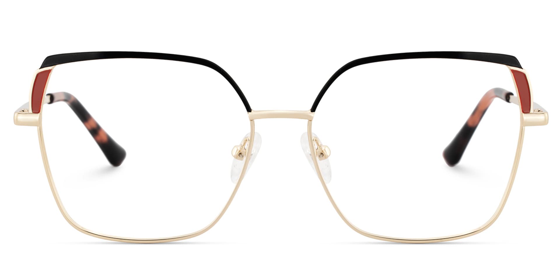 Shayla Metal Square Black Red Frame Glasses | Zeelool1