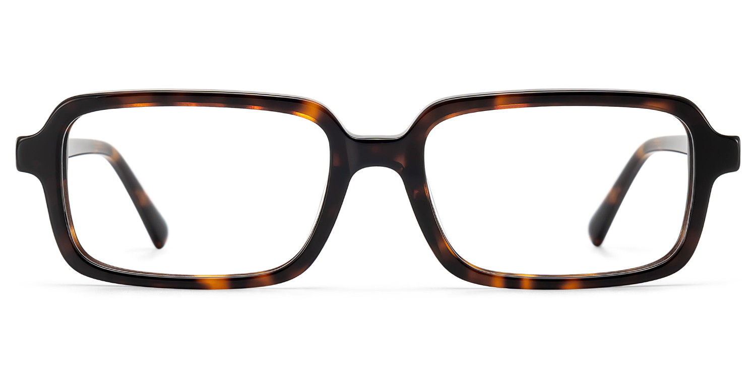 Danielle Matte Brown Tortoise Rectangle Glasses | ZEELOOL