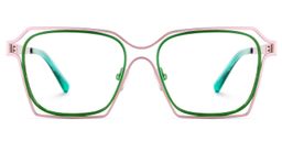 Foday Geometric Pink Green Glasses0