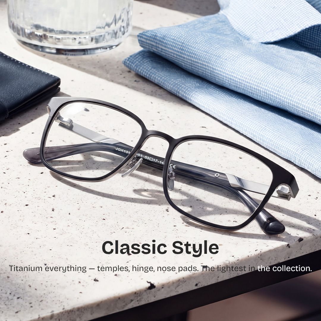 Aubrey Black Rectangle Frame Glasses for Men | ZEELOOL