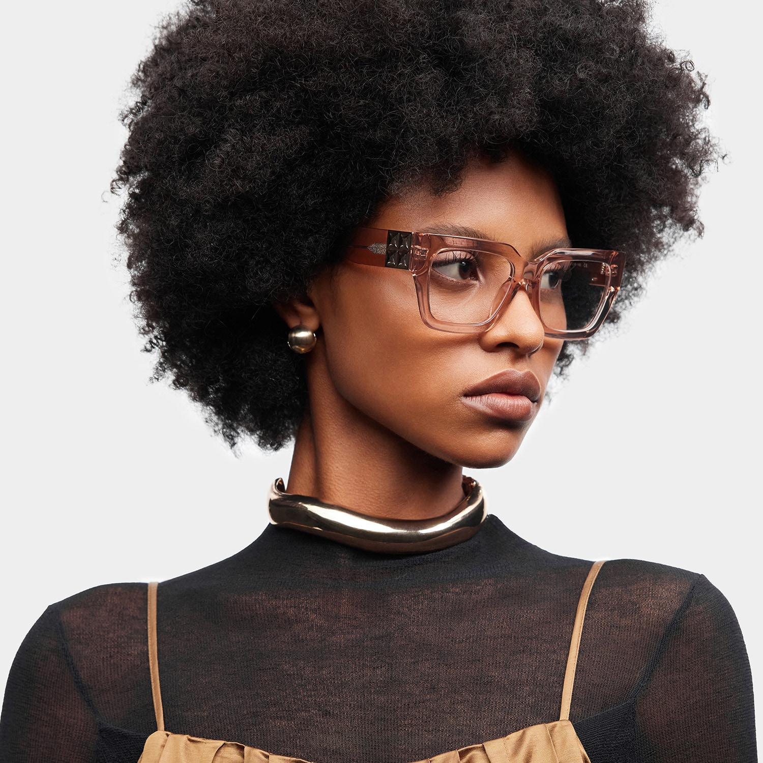 Maddox Champagne Frame Glasses with Square Frame Online | ZEELOOL