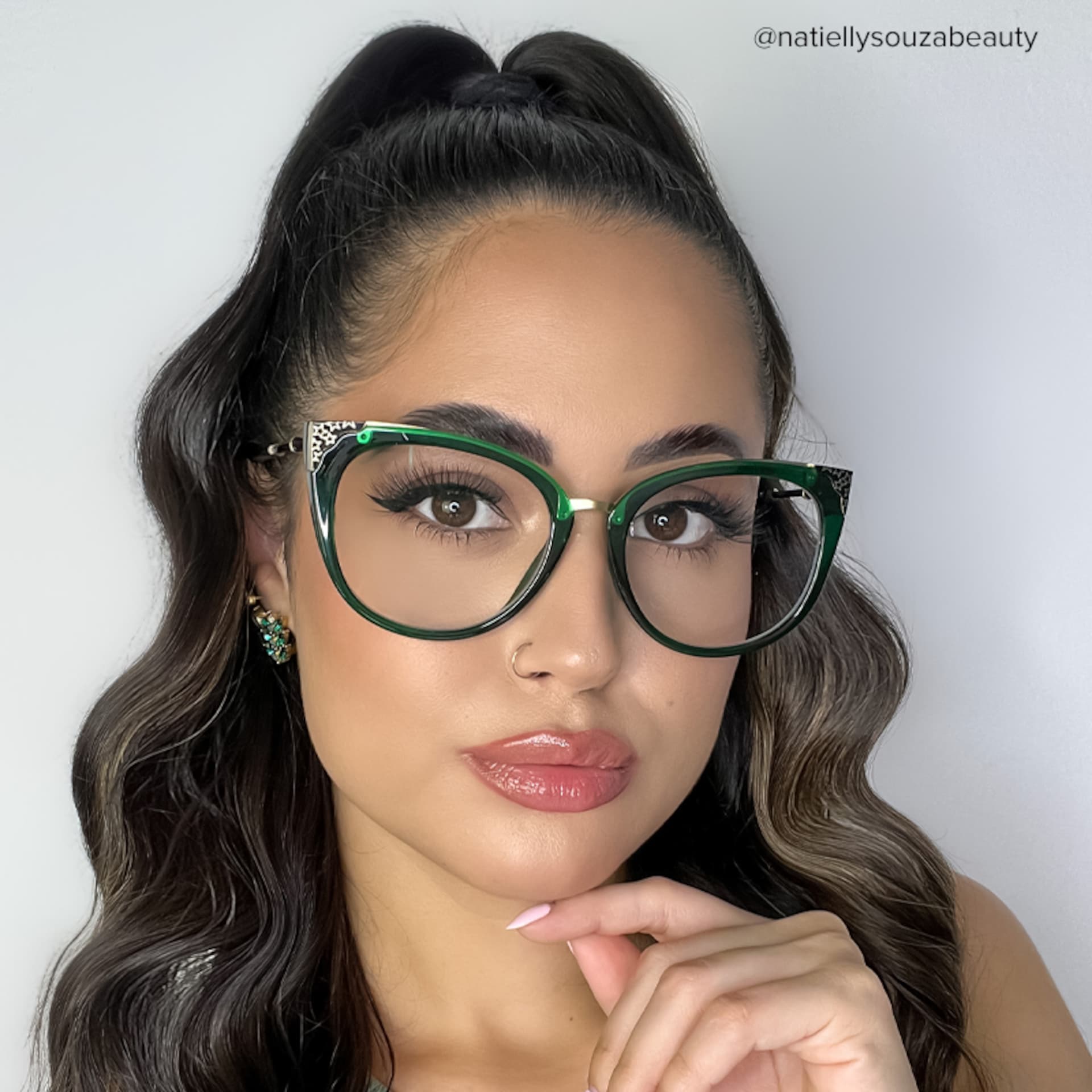 Dalton Cat Eye Dark Green Frame Glasses | Zeelool5