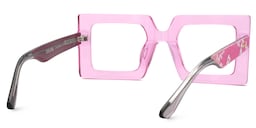 Tiffaney Square Transparent Pink Glasses5