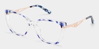 Margret Cateye Blue Glasses3