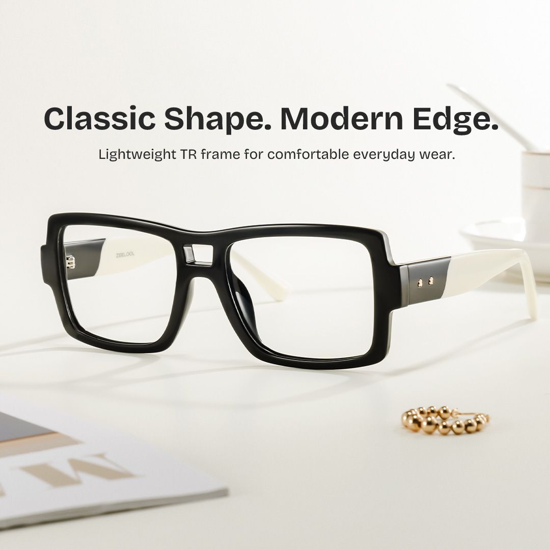 Nora Aviator Black Frame Glasses for Women | ZEELOOL