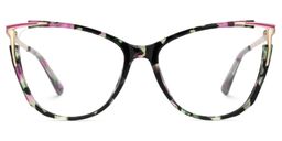 Yomary Cateye Green-Floral Glasses0