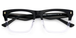 Brookins Rectangle Black Clear Glasses3