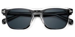 Liam Rectangle Black Clear Sunglasses1
